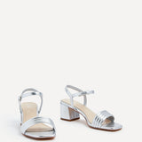 Toronto Silver Faux Leather Heeled Sandals