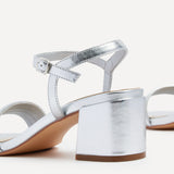 Toronto Silver Faux Leather Heeled Sandals
