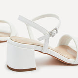 Toronto White Faux Leather Heeled Sandals
