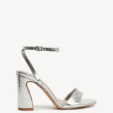 Trance Silver Faux Leather Block Heels