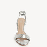 Trance Silver Faux Leather Block Heels