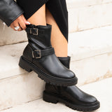 Trinity Black Biker Style Boots