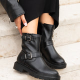 Trinity Black Biker Style Boots