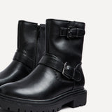 Trinity Black Biker Style Boots