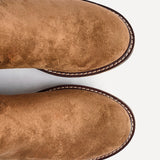 Trish Sand Faux Suede Wedged Ankle Boots