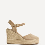 True Taupe Faux Suede Espadrille Wedges