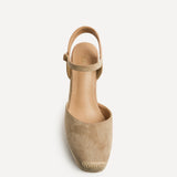 True Taupe Faux Suede Espadrille Wedges