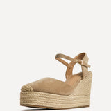 True Taupe Faux Suede Espadrille Wedges