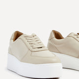 Twiggy Nude Faux Leather Trainers