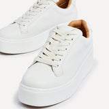 Twyla White Faux Leather Trainers