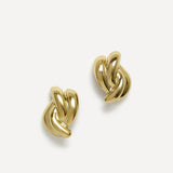 Twisted Gold Knot Stud Earrings