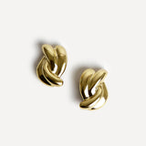 Twisted Gold Knot Stud Earrings