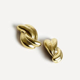 Twisted Gold Knot Stud Earrings