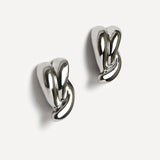 Twisted Silver Knot Stud Earrings