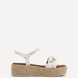Twist Faux Nubuck Raffia Platform Sandals