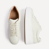 Twyla Cream Faux Leather Trainers
