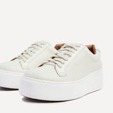 Twyla Cream Faux Leather Trainers