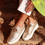 Jersey Gold Faux Leather Trainers