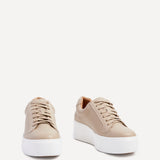 Twyla Mocha Faux Leather Trainers