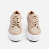Twyla Mocha Faux Leather Trainers