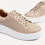 Twyla Mocha Faux Leather Trainers