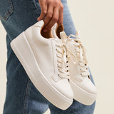 Twyla White Faux Leather Trainers