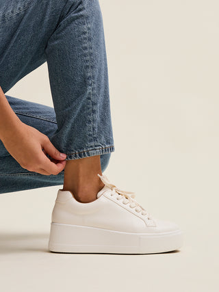 Twyla White Faux Leather Trainers