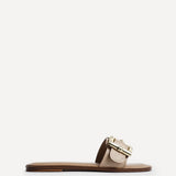 Tyla Taupe Flat Slider Sandals