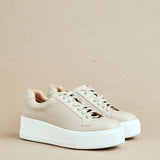 Twyla Mocha Faux Leather Trainers
