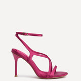 Taliya Fuchsia Satin Strappy Stiletto Heels
