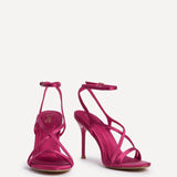 Taliya Fuchsia Satin Strappy Stiletto Heels