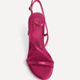 Taliya Fuchsia Satin Strappy Stiletto Heels
