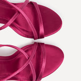 Taliya Fuchsia Satin Strappy Stiletto Heels