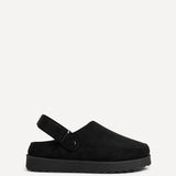 Teddy Black Faux Fur Clogs