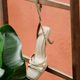 Faro Natural Raffia Strappy Heeled Sandals