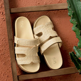 Avena Natural Flat Sandals