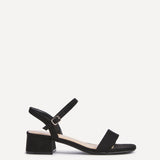 Tillie Black Faux Suede Low Heels