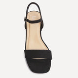 Tillie Black Faux Suede Low Heels
