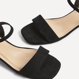 Tillie Black Faux Suede Low Heels