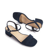 Tillie Navy Faux Suede Low Heels