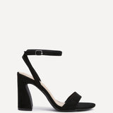 Trance Black Faux Suede Block Heels