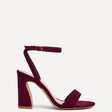 Trance Burgundy Faux Suede Block Heels