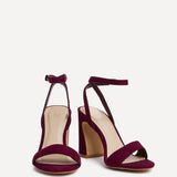 Trance Burgundy Faux Suede Block Heels