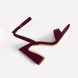 Trance Burgundy Faux Suede Block Heels