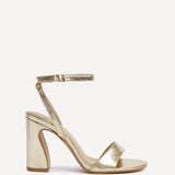 Trance Gold Faux Leather Block Heels