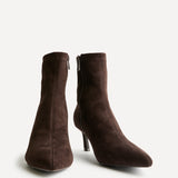 Upgrade Brown Faux Suede Kitten Heel Sock Boots