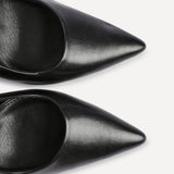 Una Black Lycra Sling Back Court Heels