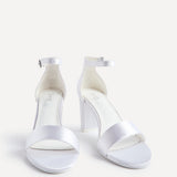 Unite Bridal Ivory Satin Heeled Sandals