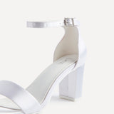 Unite Bridal Ivory Satin Heeled Sandals