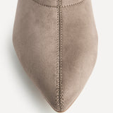 Upgrade Mocha Faux Suede Kitten Heel Sock Boots